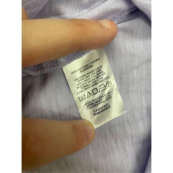 Loft Lavender Short Sleeve Blouse Size Large - Picture 5 of 7